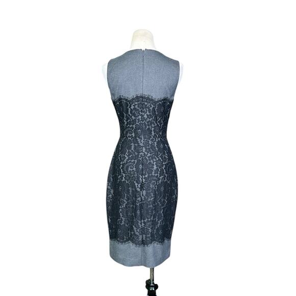 Banana Republic gray black lace overlay sheath dress size 0 - Picture 2 of 11